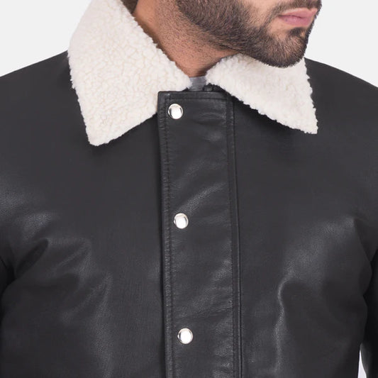 Snow Cole Black Leather Jacket