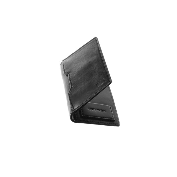 Obsidian Black Compact Leather Wallet