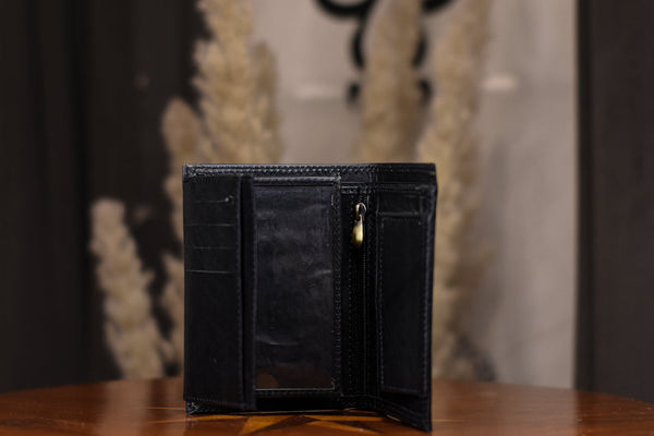 Black Multi Layer Leather Wallet