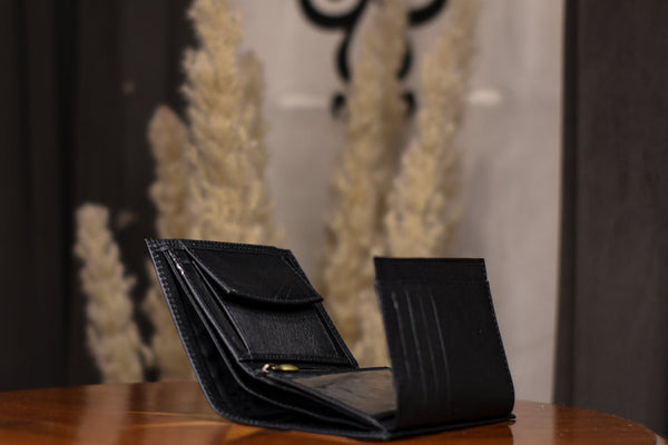 Black Multi Layer Leather Wallet