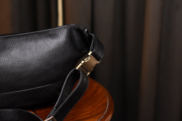 Black Leather Belly Bag