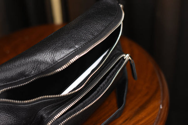 Black Leather Belly Bag