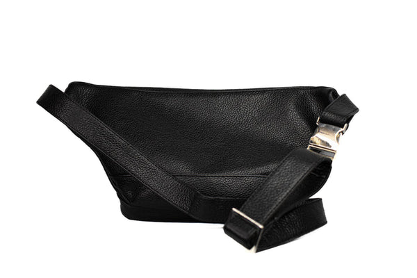 Black Leather Belly Bag