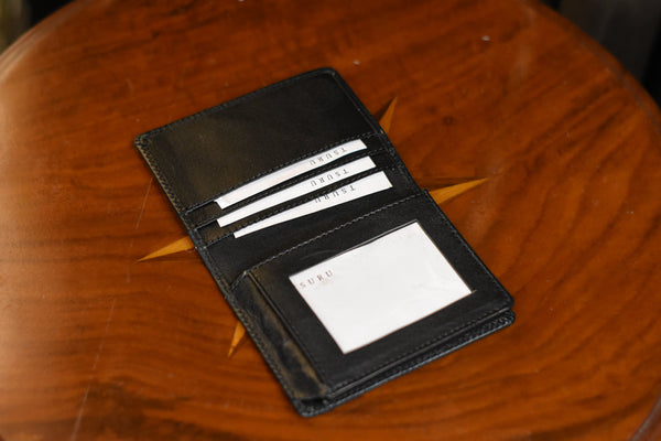 Tsuru Black Leather Wallet