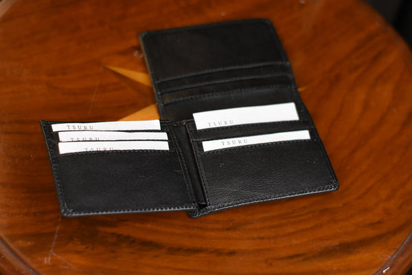 Tsuru Black Leather Wallet