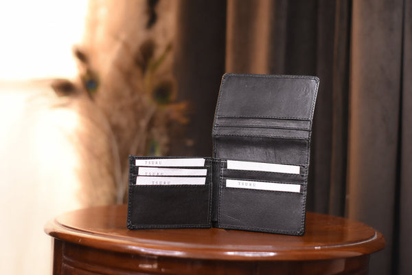 Tsuru Black Leather Wallet