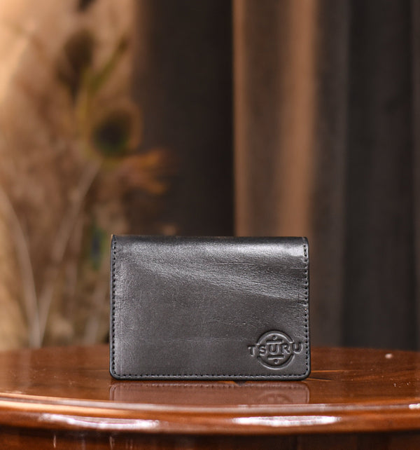 Tsuru Black Leather Wallet